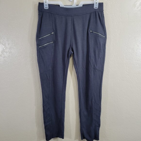 Athleta Women's Dark Grey Ponte Moto Pull-on Pants size XL - Picture 1 of 13